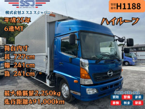 【7.2m×ハイルーフ×6速MT】日野/レンジャー